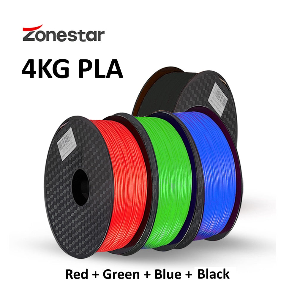 4KG/lot PLA Filament 1.75mm High Quality 3D PLA Low Shrinkage Consumable For Multi Color FDM FFF 3D Printer