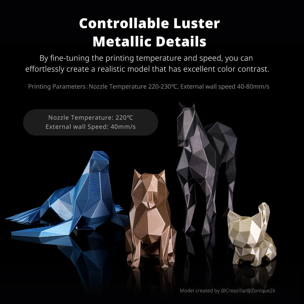 ANYCUBIC 5kg/4kg Metal Filament Metallic Texture PLA Kobra S1 Kobra 3 Combo 3D Printer Filament High-Performance 3D Printing PLA