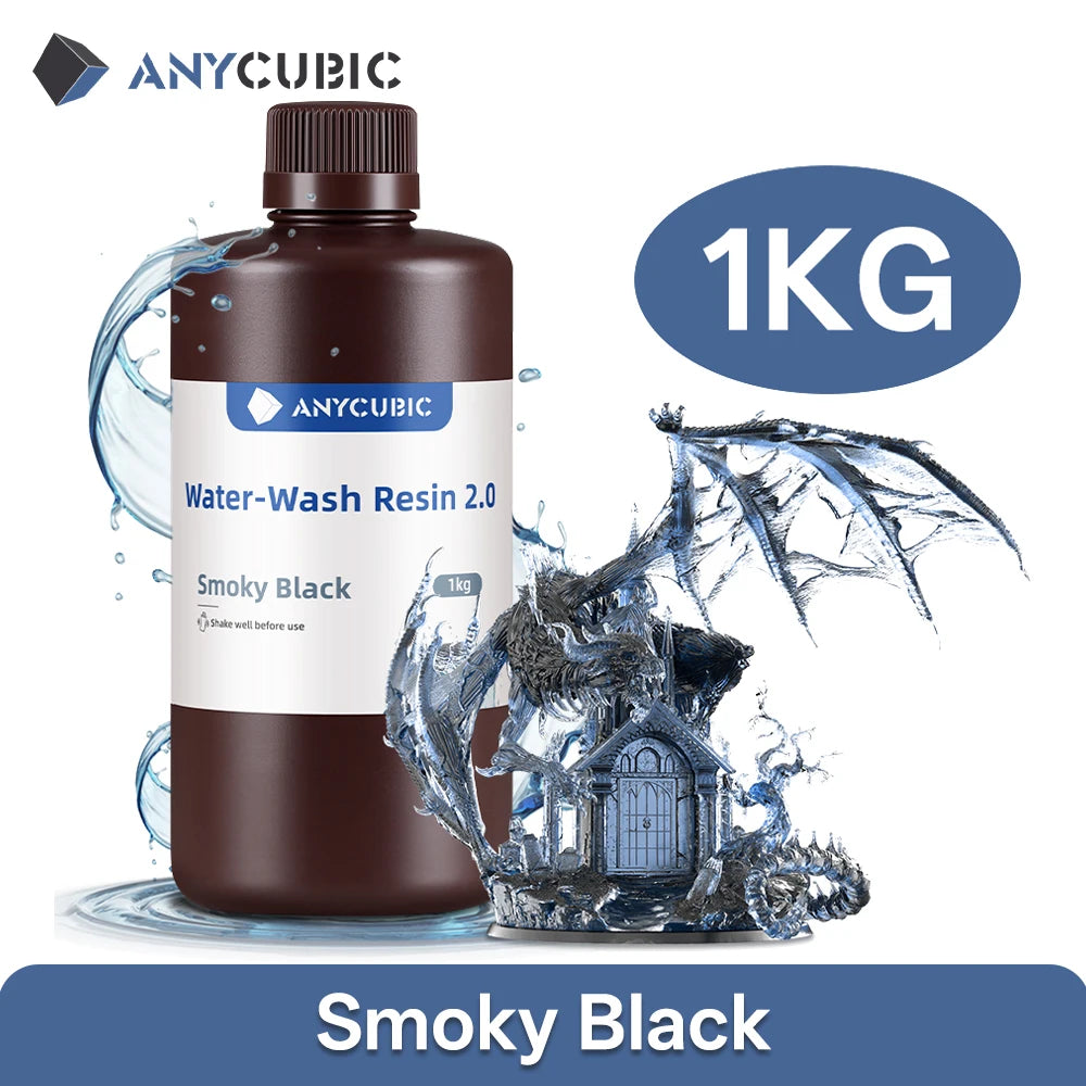 ANYCUBIC Water-Wash Resin For LCD 3D Printer High Precision Low Odor Low Viscosity 3D Printing Standard Photopolymer