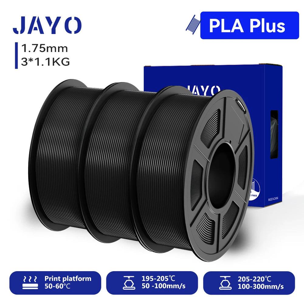 JAYO 3D PETG/PLA/PLA PLUS Printer Filament 1.75mm 3rolls 100% No Bubble non-toxic 3D Printing Materials for 3D Printer&3D Pen