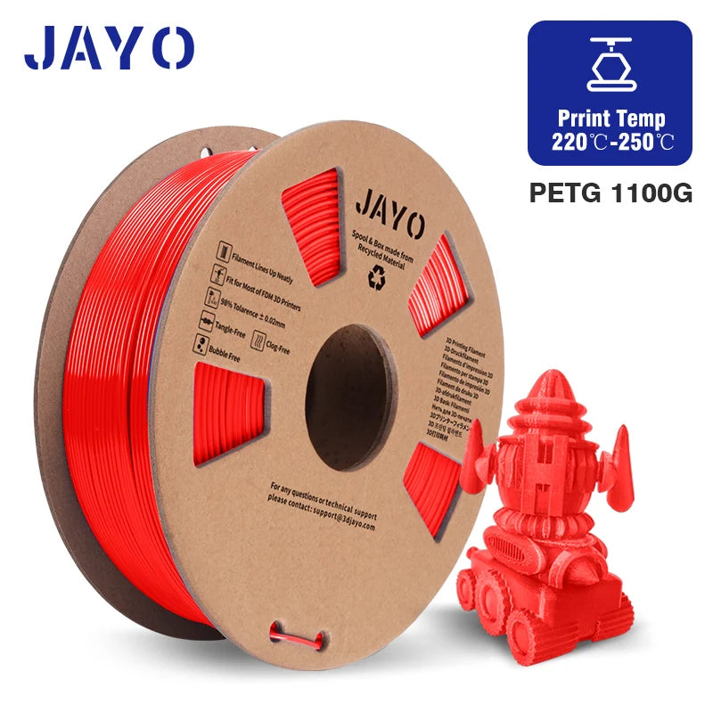 JAYO 1Roll 3D Printer Filament PLA/PETG/SILK/PLA Meta Filament 1.75mm 3d PLA Printing Materials for 3D Printer Arrive quickly