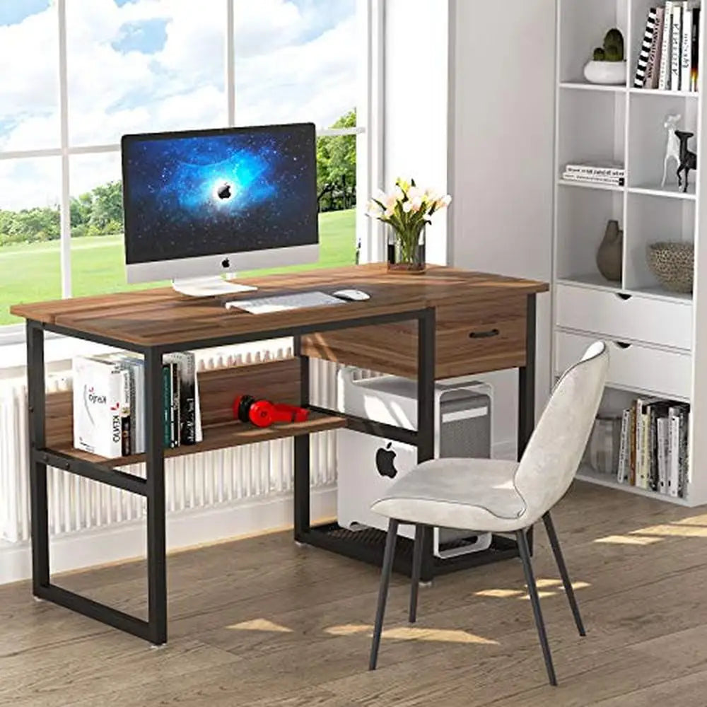 Adjustable Drafting Drawing Desk with Storage Drawers Shelves Workstation Tiltable Metal Frame Artist Craft Table Home Office