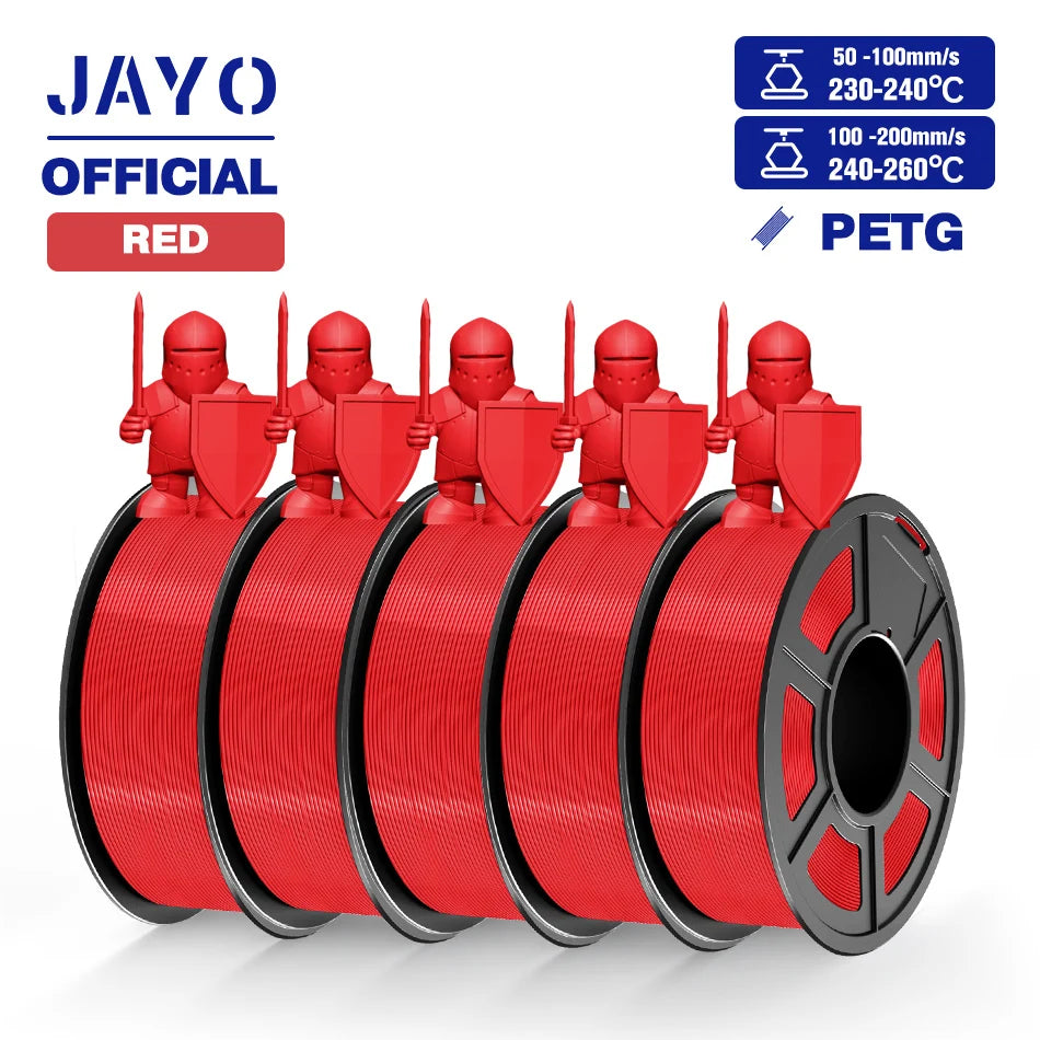 JAYO PETG Filamanet 1.75MM 5Rolls/set 3D Printer Filament PETG Neatly Wound 3D Printing Material For FDM 3D Printer