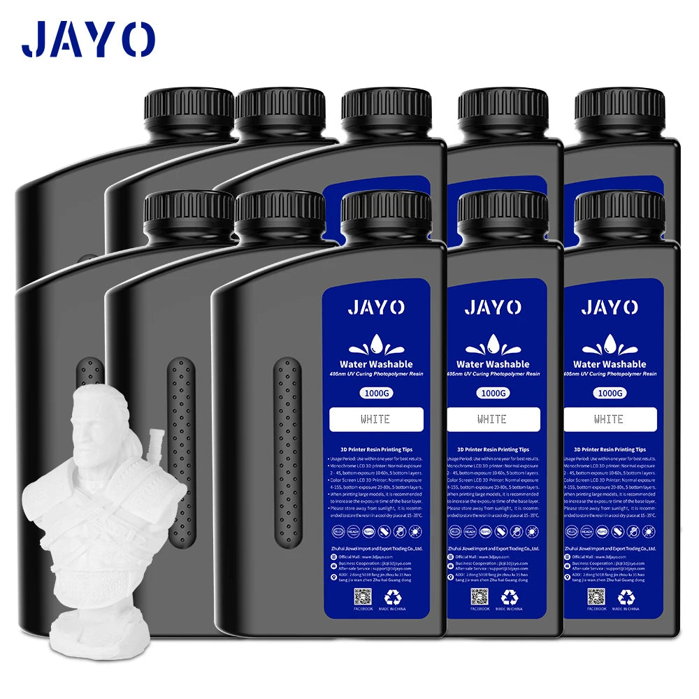 JAYO 3D Resin Water Washab/ABS-Like/Plant Based/Standard 10KG UV Photopolymer Resin Liquid 405nm For LCD 3D Printer Materials