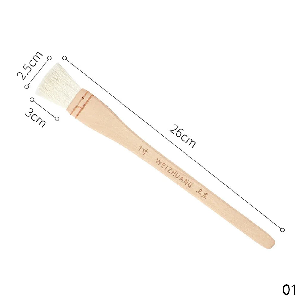 Wooden Handle Goat Hair Paint Brushes Smooth Sanding for Wall 10 Sizes Watercolor, Acrylic, Oil Painting Art Supplies