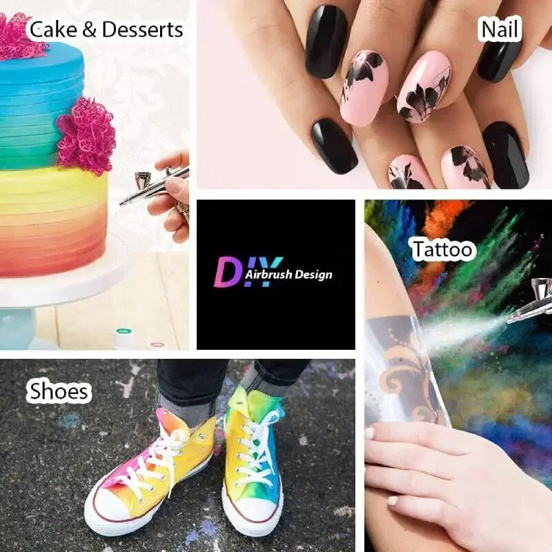 Professional Airbrush Kit Set Airbrush Compressor Art Nail Tattoo Makeup Model