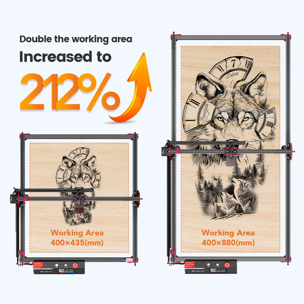 Laser Engraver with Air Pump10W Output Laser Engraving Cutting Tool for Metal Colorizing, Wood, Acrylic, Leather Emergency Stop