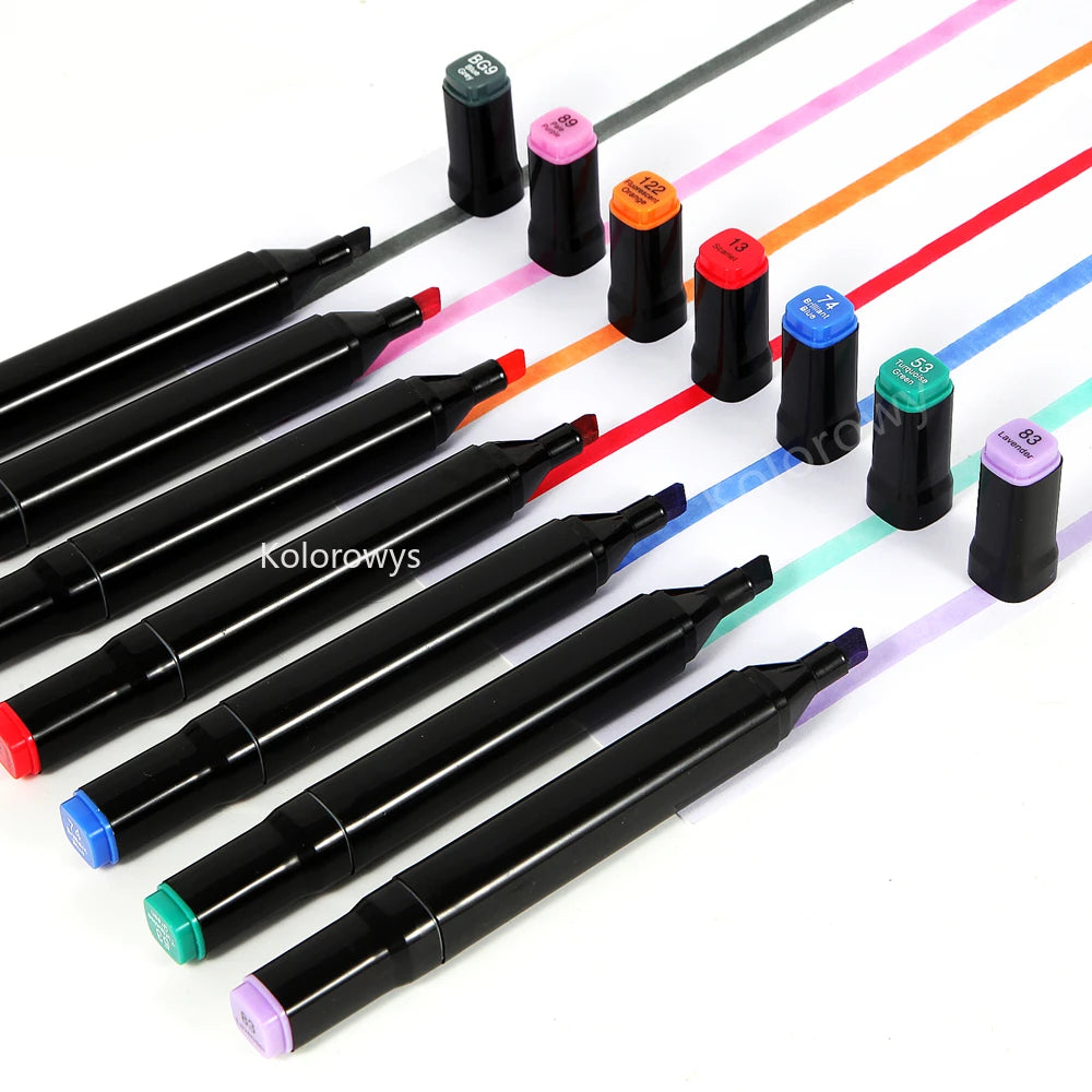 12-168 Colors Alcohol Markers Dual Tip Permanent Art Markers for Coloring, Illustrations, Sketching and Manga Markers Kids and adult