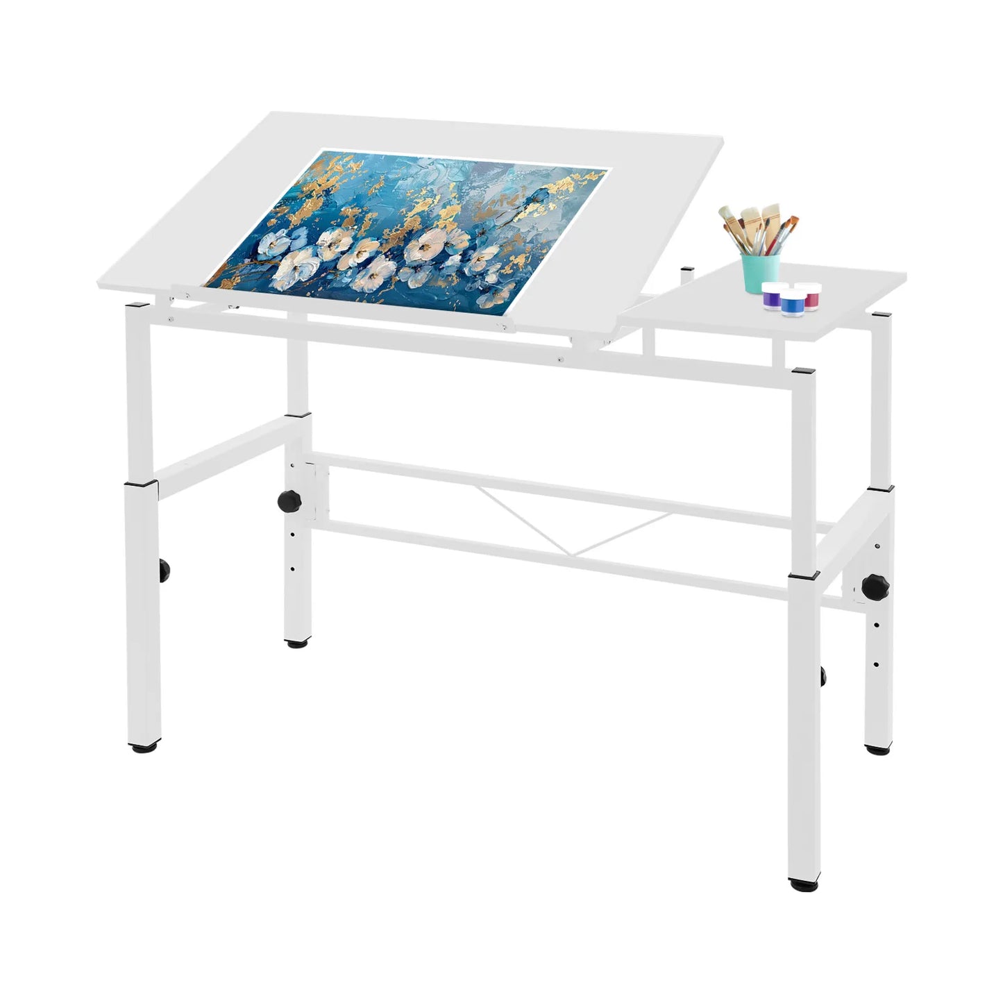 120x60cm Adjustable Drawing Table, 0-30° Tilt & Height Adjustable Drafting Desk for Artists and Designers