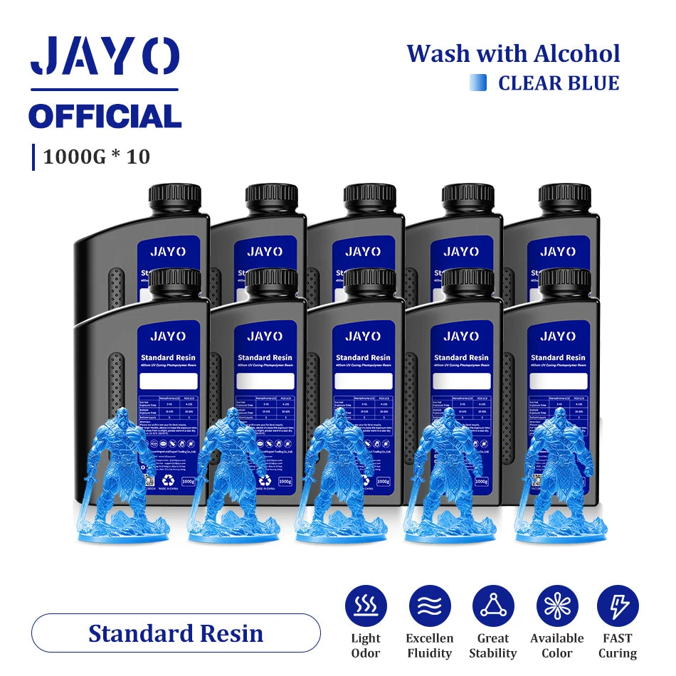 JAYO 10 Bottles 3D Resin Standard Fast Curing Standard/ 14K Standard/ Standard Plus 3D Resin for LCD DLP SLA Resin 3D Printer