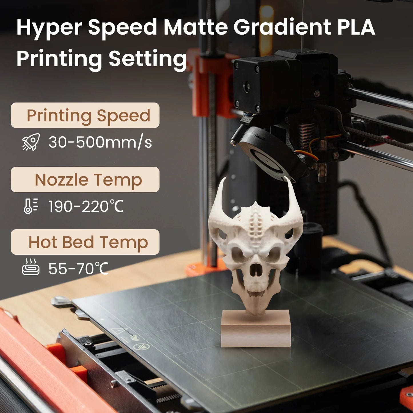 ERYONE High Speed Matte Gradient Rainbow 3D Printer PLA Filament 1.75 +/- 0.03mm, Matte Multicolor Filament PLA 1KG 2.2LBS Spool