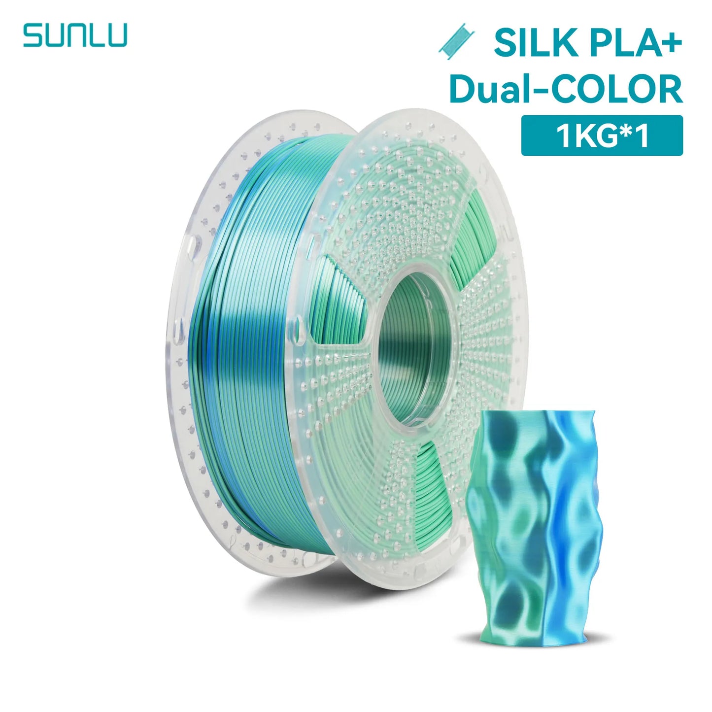 SUNLU 1KG SILK /Dual / Triple /Four Color 3D Printer Filament 1.75mm 1000g Spool (2.2lbs) Neatly Filament Fit Most FDM Printer