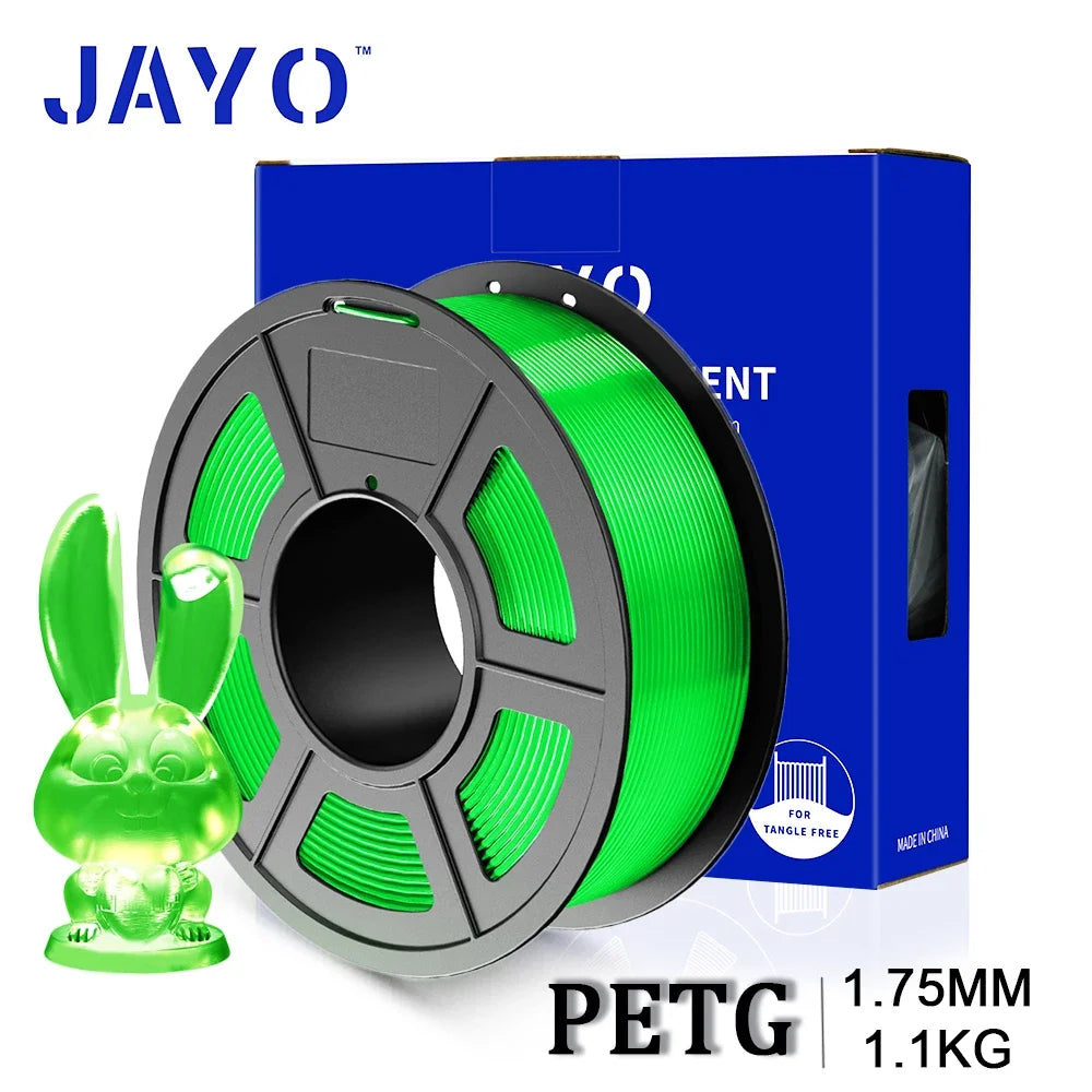 JAYO 3D PETG/PLA/PLA PLUS Printer Transparante Filament 1.75mm Transparency Series & No Bubble non-toxic 3D Printing Materials