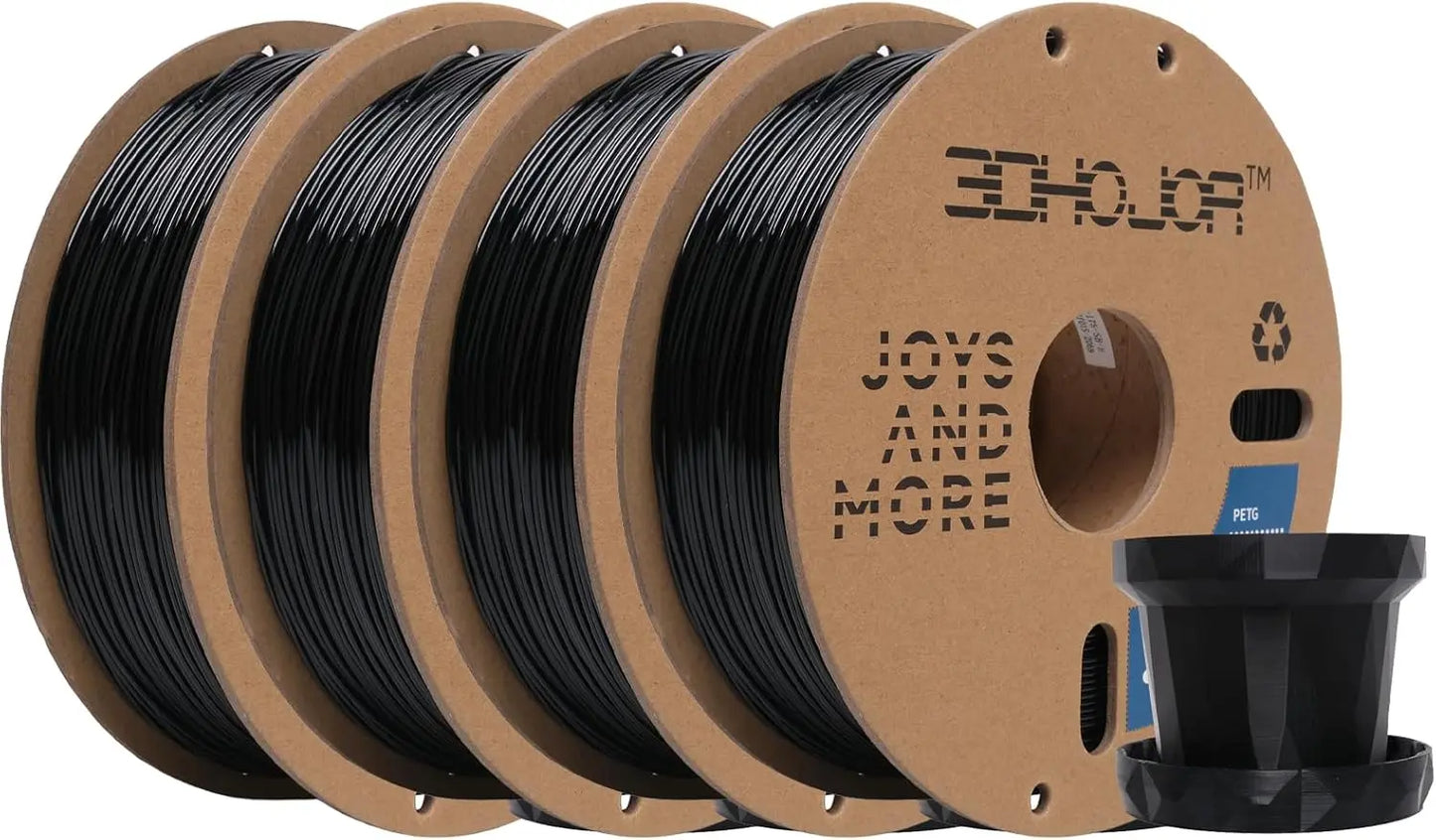 PETG Filament 1.75mm 3D Printing Filament 1kg*4 Bundle 3D Filament 1.75mm Dimensional Accuracy +/- 0.03mm Non Tangling Non