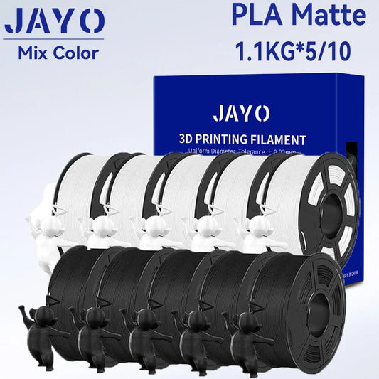 JAYO PLA Matte 3D Printer Filament 1.75mm+/-0.02mm 5/10Rolls 100% No Bubble Non-toxic3D Printing Materials for 3D Printer& Pen