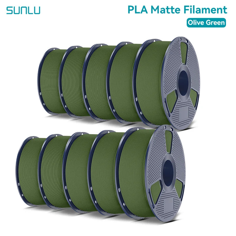 SUNLU PLA Matte 3D Filament 1.75mm Frosted Texture Neatly Wound Multicolor Matte Pla Filament For Most FDM 3D Printer 10KG