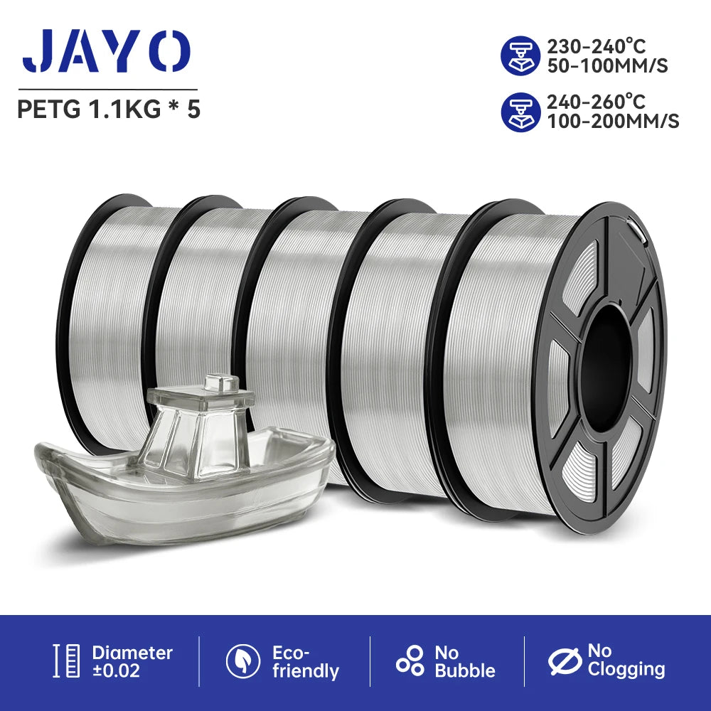 JAYO PETG 3D Printer Filament petg jayo filament  no bubbles no drawing smooth multiple colors 3d printer accessories 1.1kg/roll