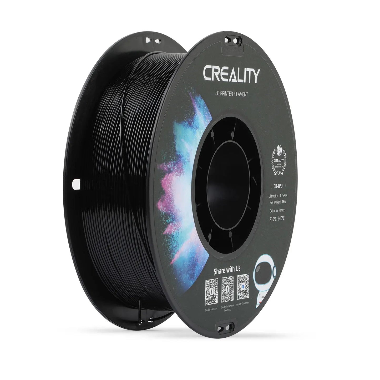 1KG Creality Flexible TPU 3D Printer Filament 3D Printing Material 1.75mm 95A Shore Hardness and Good Layer Bonding Performance
