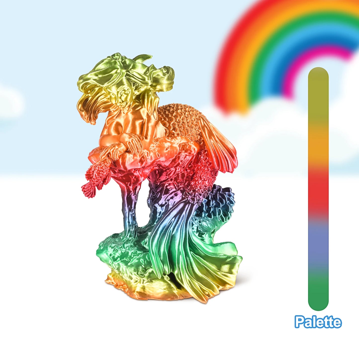 ERYONE 3KG Silk Rainbow PLA Filament 3D Print, Multicolor Available,filament pla silk rainbow,Silk shiny,1KG/Spool