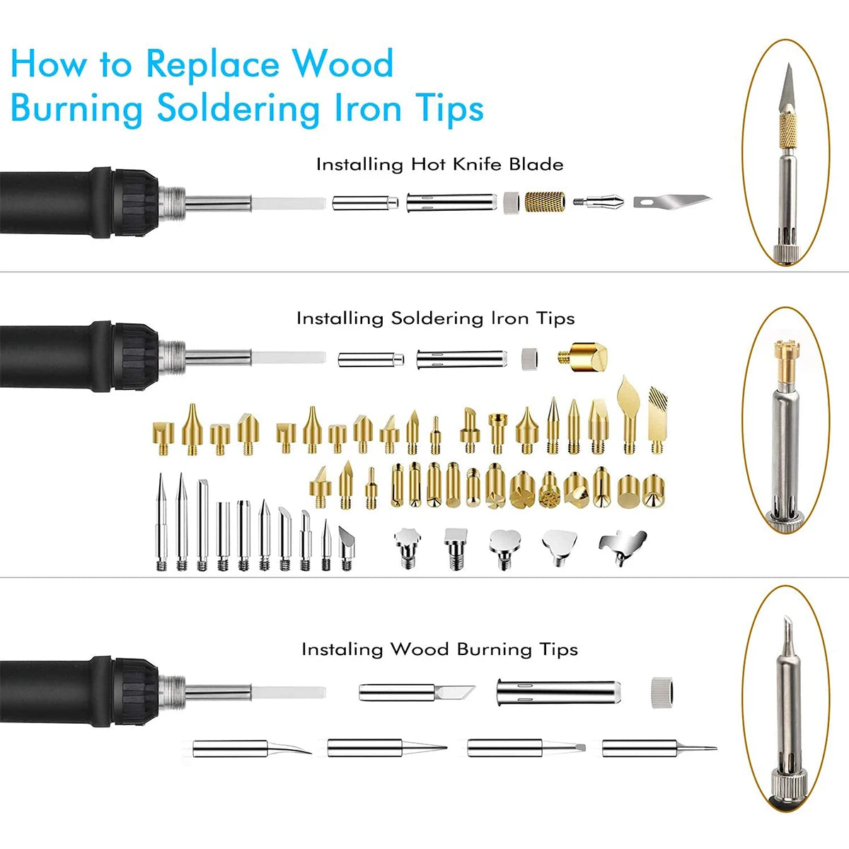 Soldering Iron Kit Welding Equipment LCD Display Professional DIY Wood Burning Tool Pyrography Set Mini Electric Solder Iron Pen