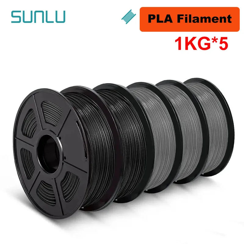 SUNLU 5KG 3D Filament PLA/PLA PLUS/PETG/ABS Filamnet 1.75mm 5Roll 1KG Neatly Wound 3D Printer Filament for 3D Printer
