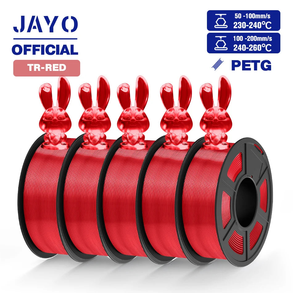 JAYO PETG Filamanet 1.75MM 5Rolls/set 3D Printer Filament PETG Neatly Wound 3D Printing Material For FDM 3D Printer