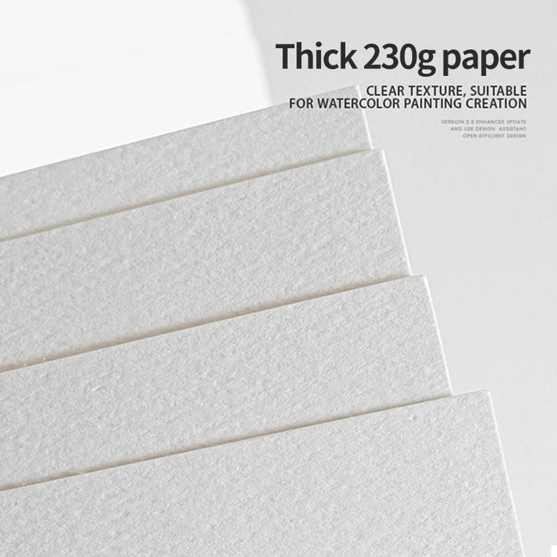 MIKAILAN  Square Watercolor Book Medium Coarse Grain 230g Wood Cotton Water Color Paper For Student Artist Draw Art Supplies