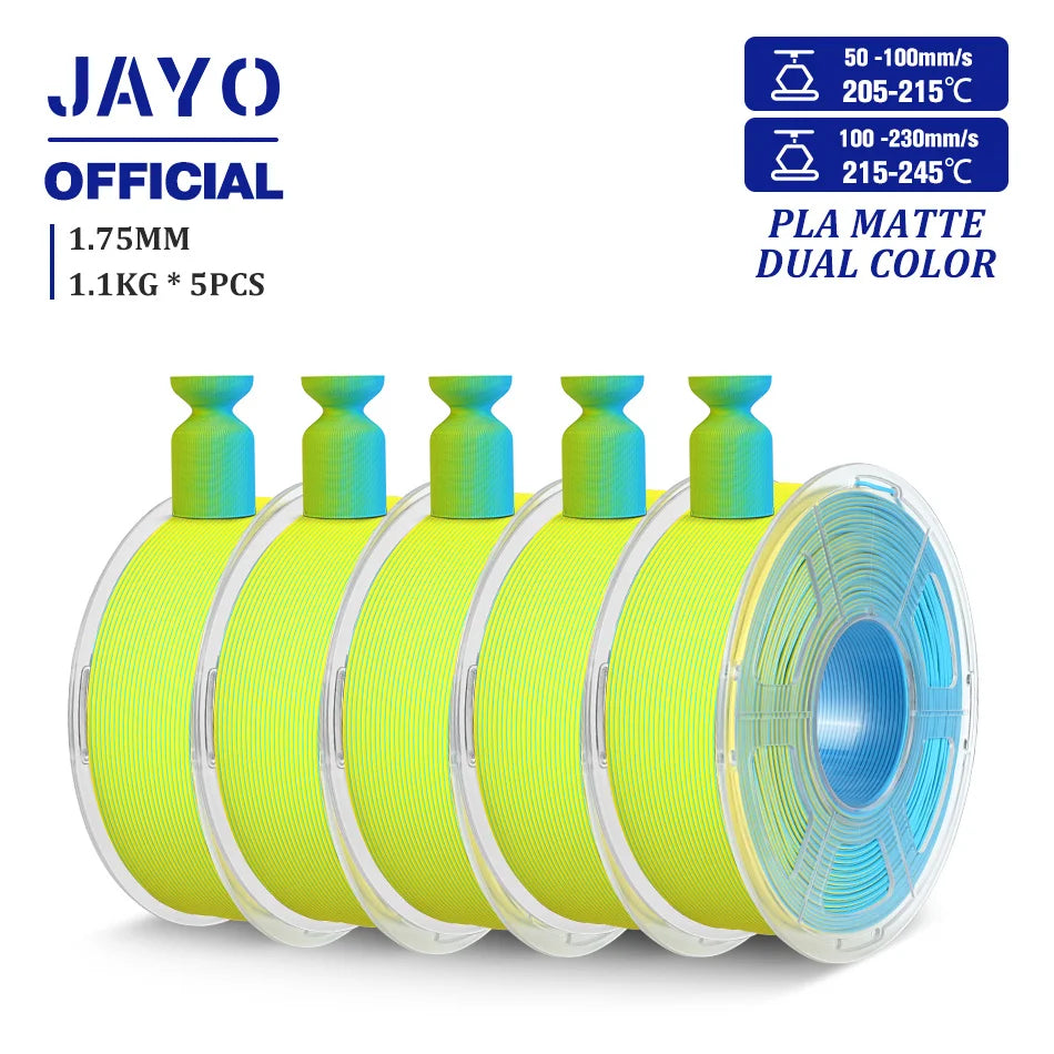 JAYO PLA Matte Dual Color 3D Filament 1.75mm PLA Matte 3D Printer Filament Rolls/Set PLA Filament Smooth Matte