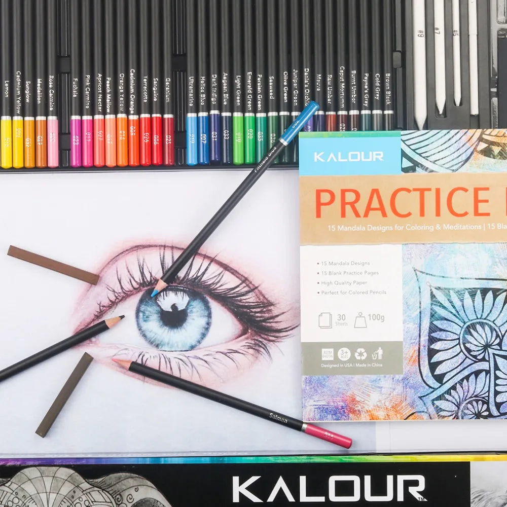 KALOUR 50/72/180/240/300 Pcs Oil Colored Pencils Set Professional Drawing Color Pencil For Artist Coloring Sketch Art Supplies