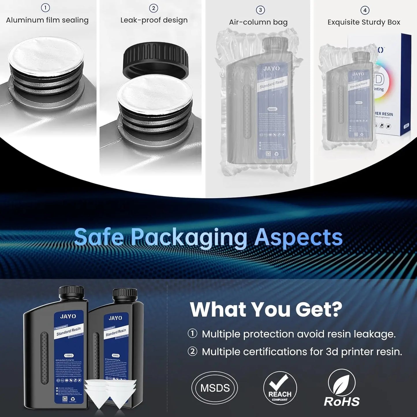 JAYO 5KG&10KG 3D Printer Standard Resin 405nm UV Resin For LCD 3D Printer Material For Printing Easy to Print Good Precision