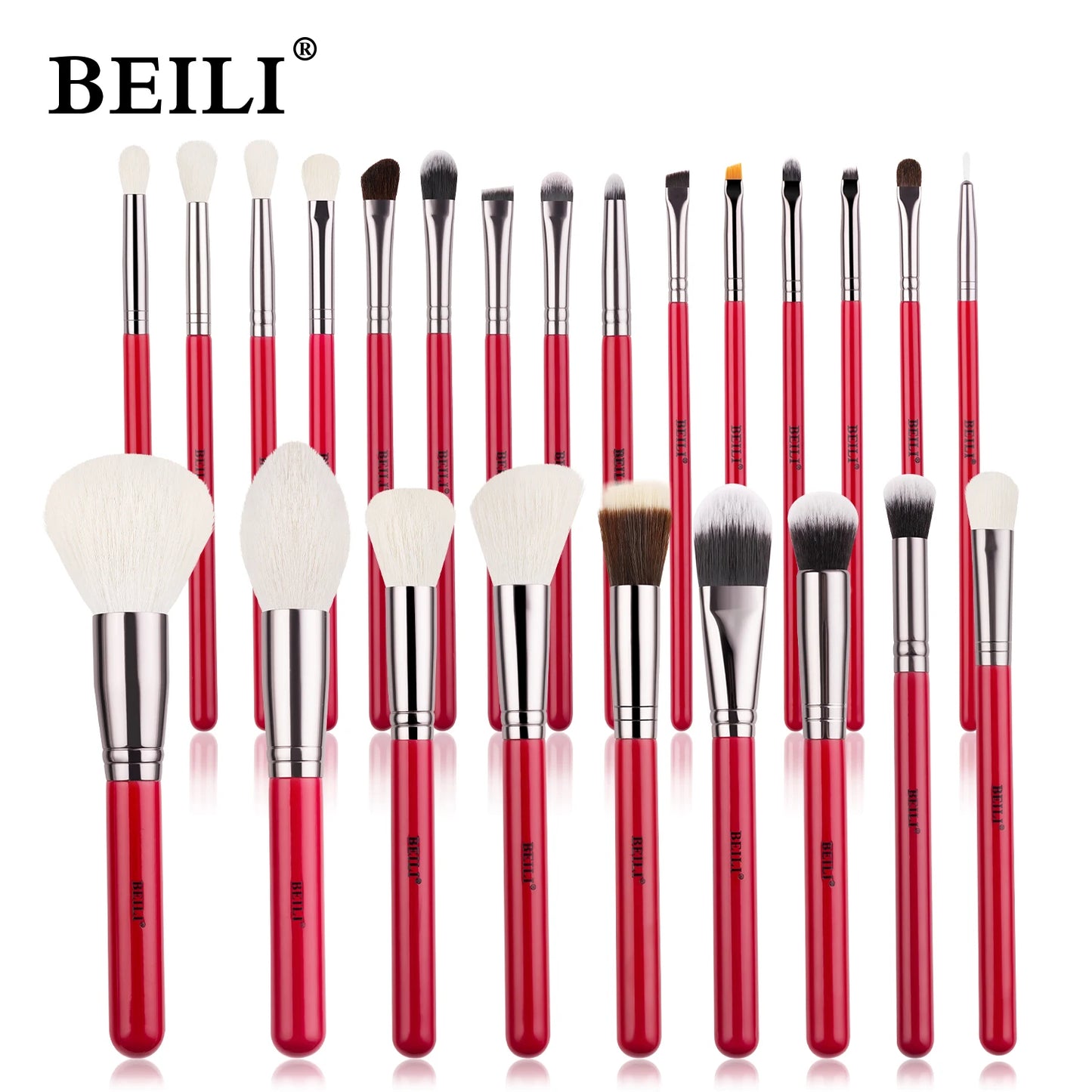 Professional BEILI Red Eye Makeup Brushes Tool Set