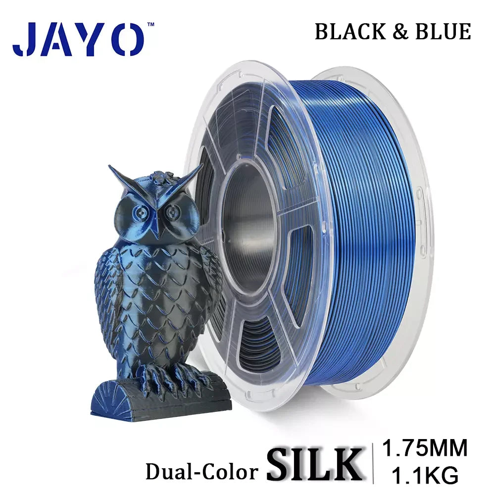 JAYO 3D Silk Pla Plus/ Dual/Triple Colors SILK 3D Printer Filament 1.75mm SILK Rabinbow 1.1kg/roll 3D Printing Materials