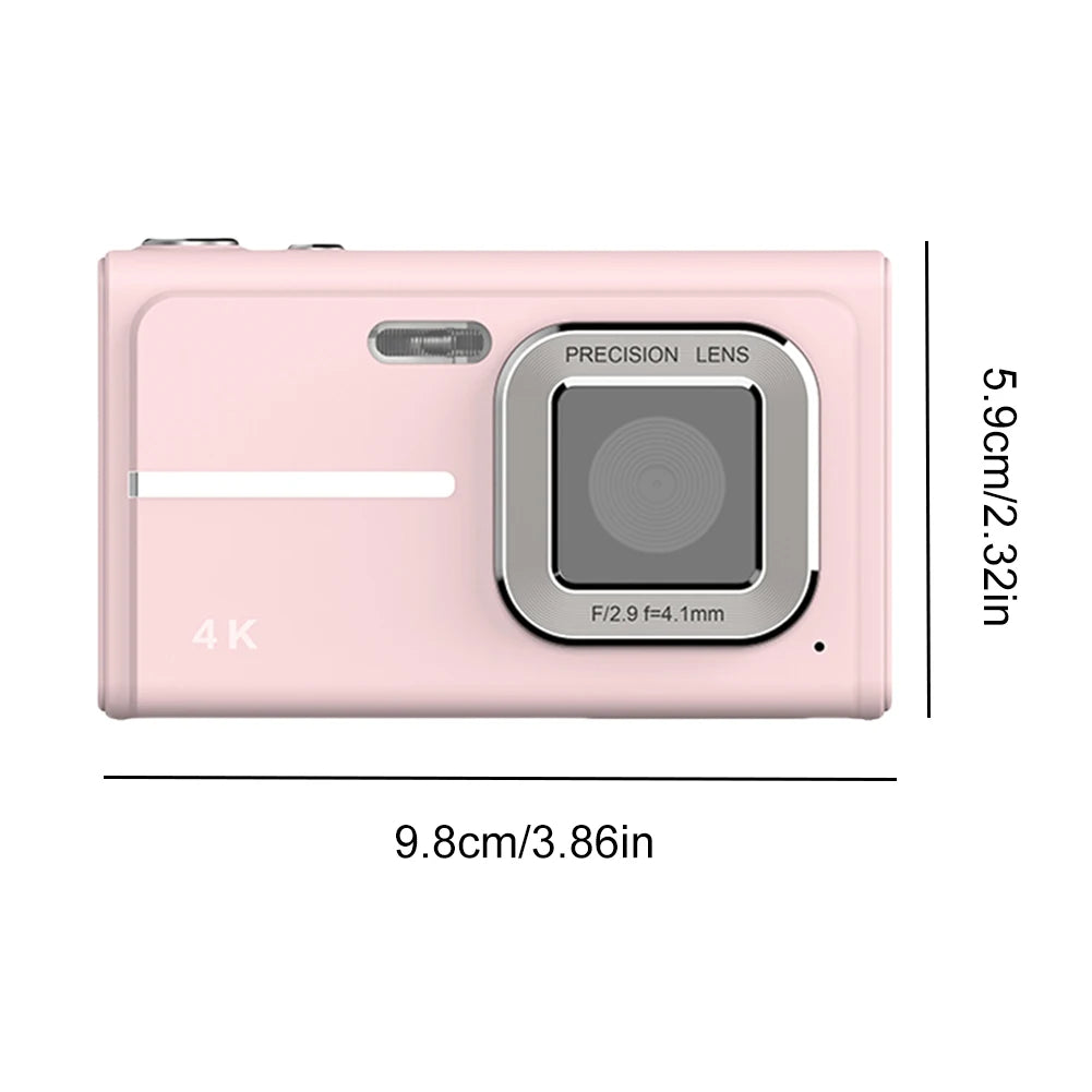 4K Digital Camera 2.4inch Screen Kids Campus Mini Camera 48MP 1080P HD 16x Digital Zoom Mini Retro Travel Camara for Photography