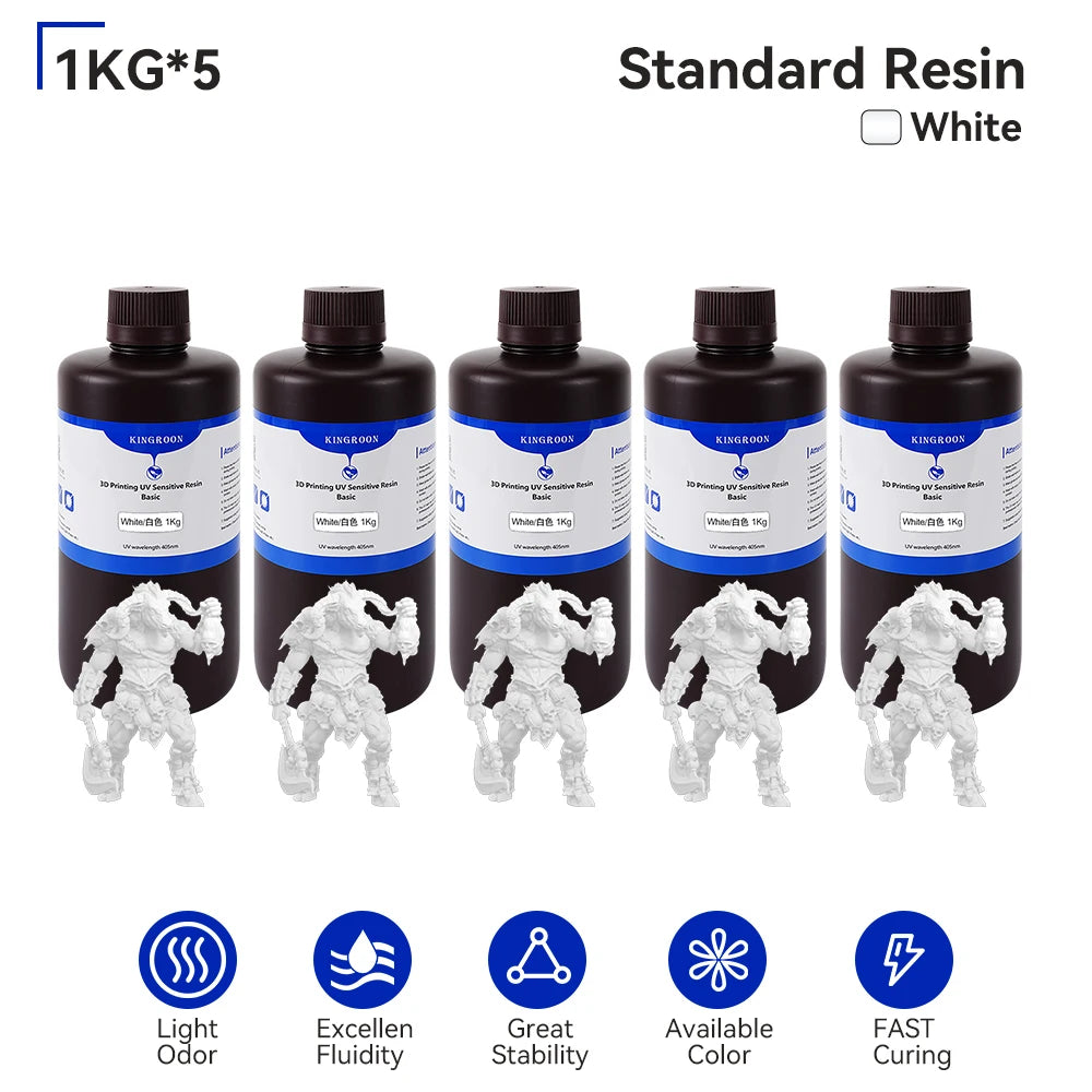 KEEPANG 5/10KG 405nm UV Standard Resin for 3D Printers Resin High Precision Water Washable LCD Printing Resin Material For Photo