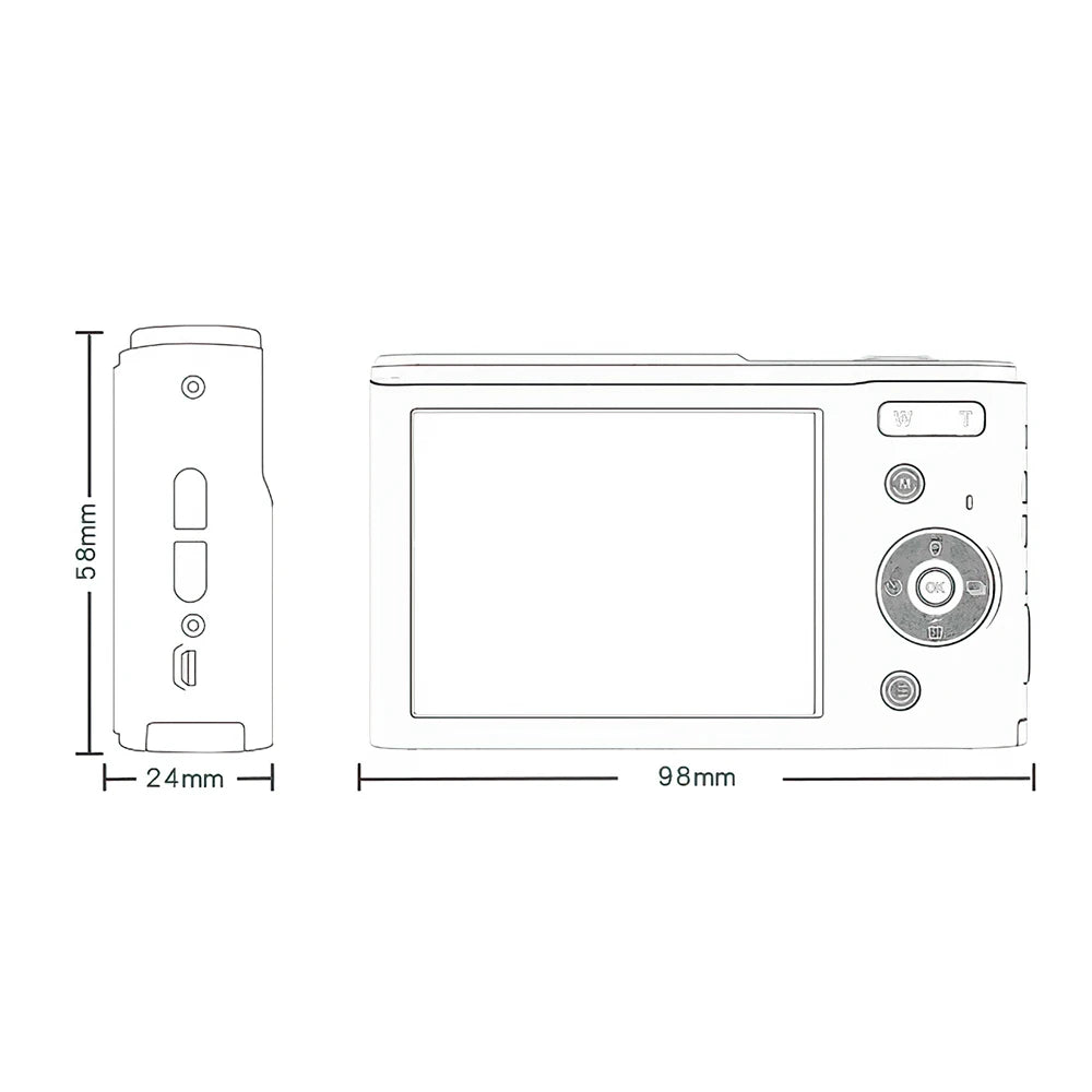 Travor 4K Digital Camera 48MP 16X Zoom Auto Focus 2.8 Inch IPS Screen Anti-shaking Built-in Batteries Digital Cameras