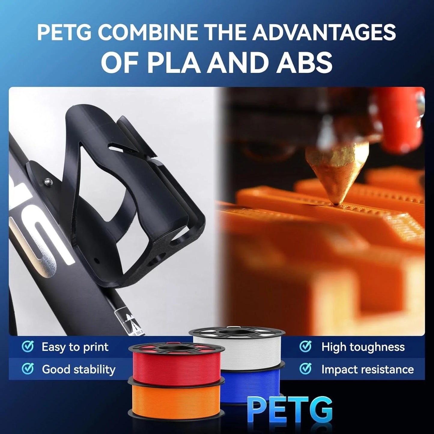 JAYO 5.5KG 3D PETG / High Speed Matte PETG / PLA Classic Printer Filament 1.75mm 3D Printer Filament Neatly Wound PETG for 3D