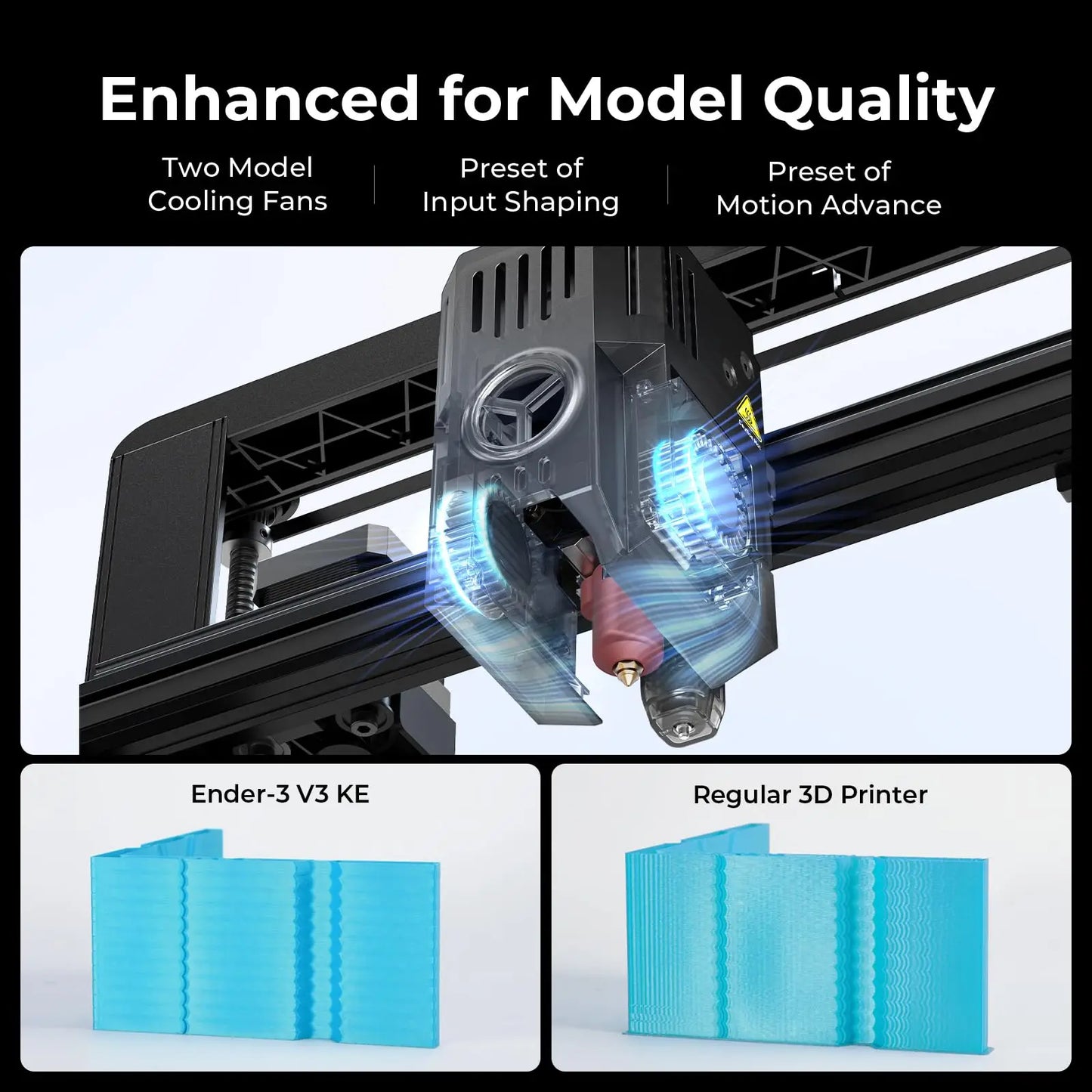 Creality Ender-3 V3 KE 500mm/s Fast Printing Speed Self-test with One Tap X-Axis Linear Rail Double Fans 3D Printer Ender-3V3 KE