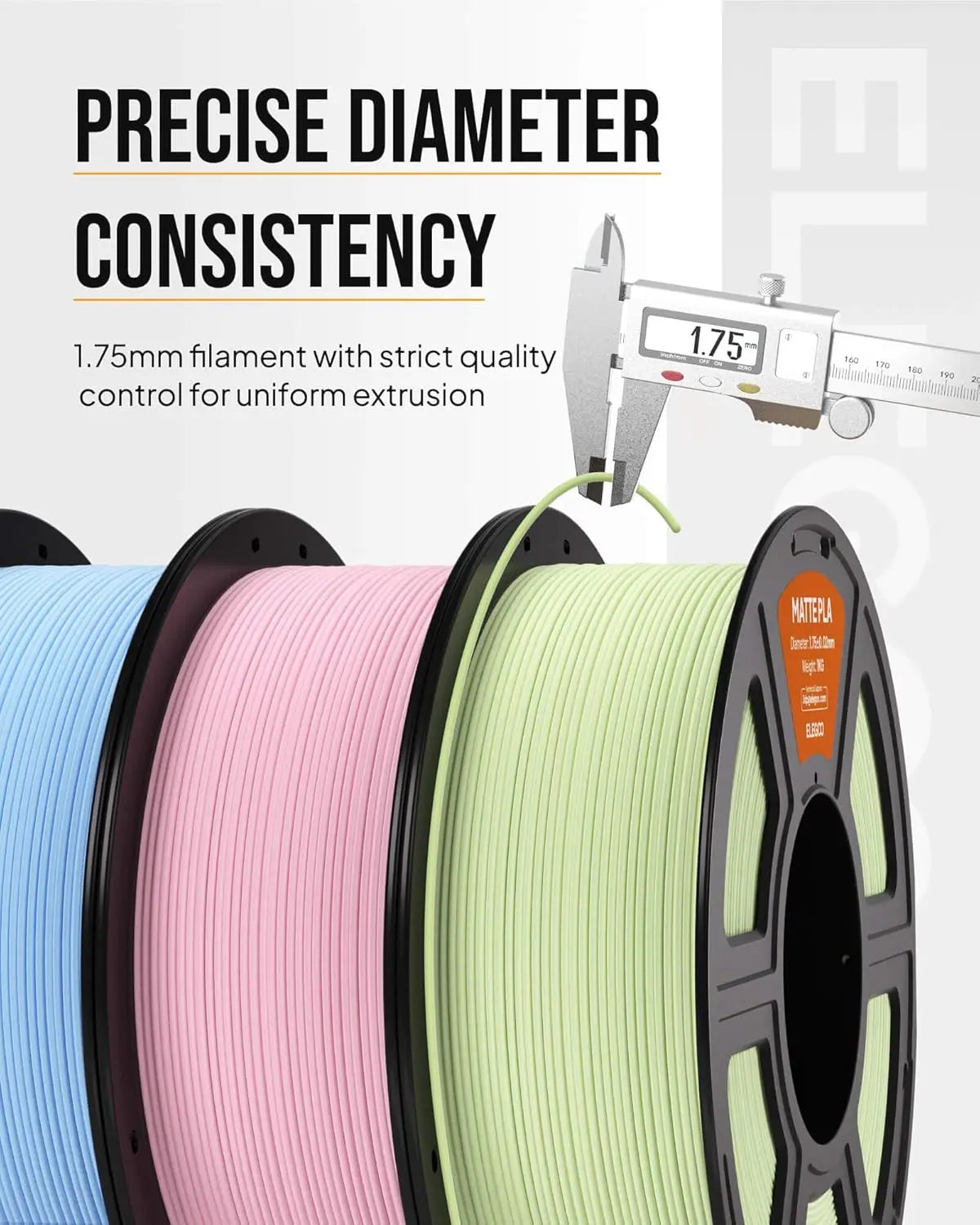 Matte PLA Filament 1.75mm Bundle 4KG, High Precision for FDM Printers in Black/White/Ruby Red/Navy Blue