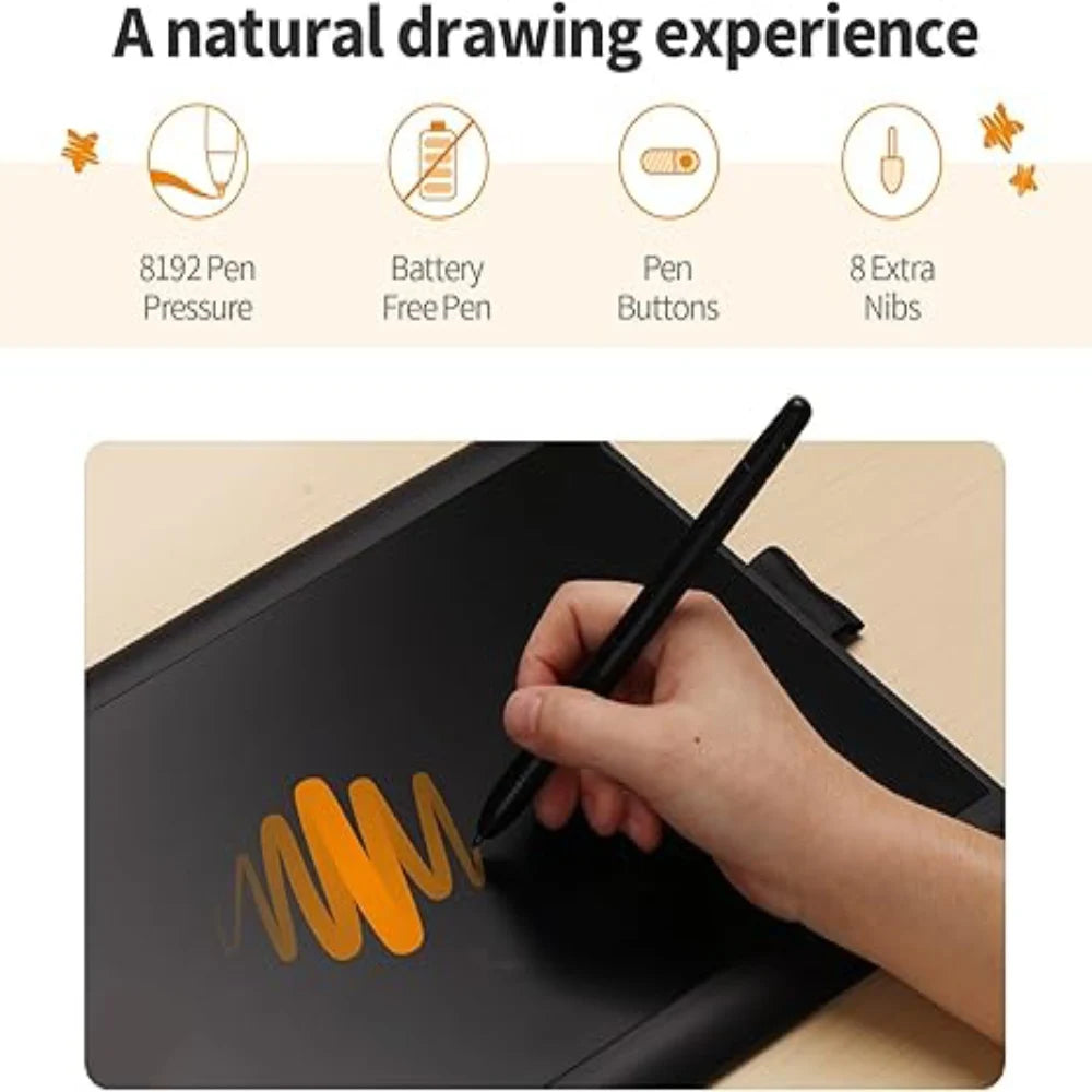 GAOMON M10K Graphic Tablet for Drawing/Art Digital/Architecture/Engineering Student with 8192 Levels Passive Stylus