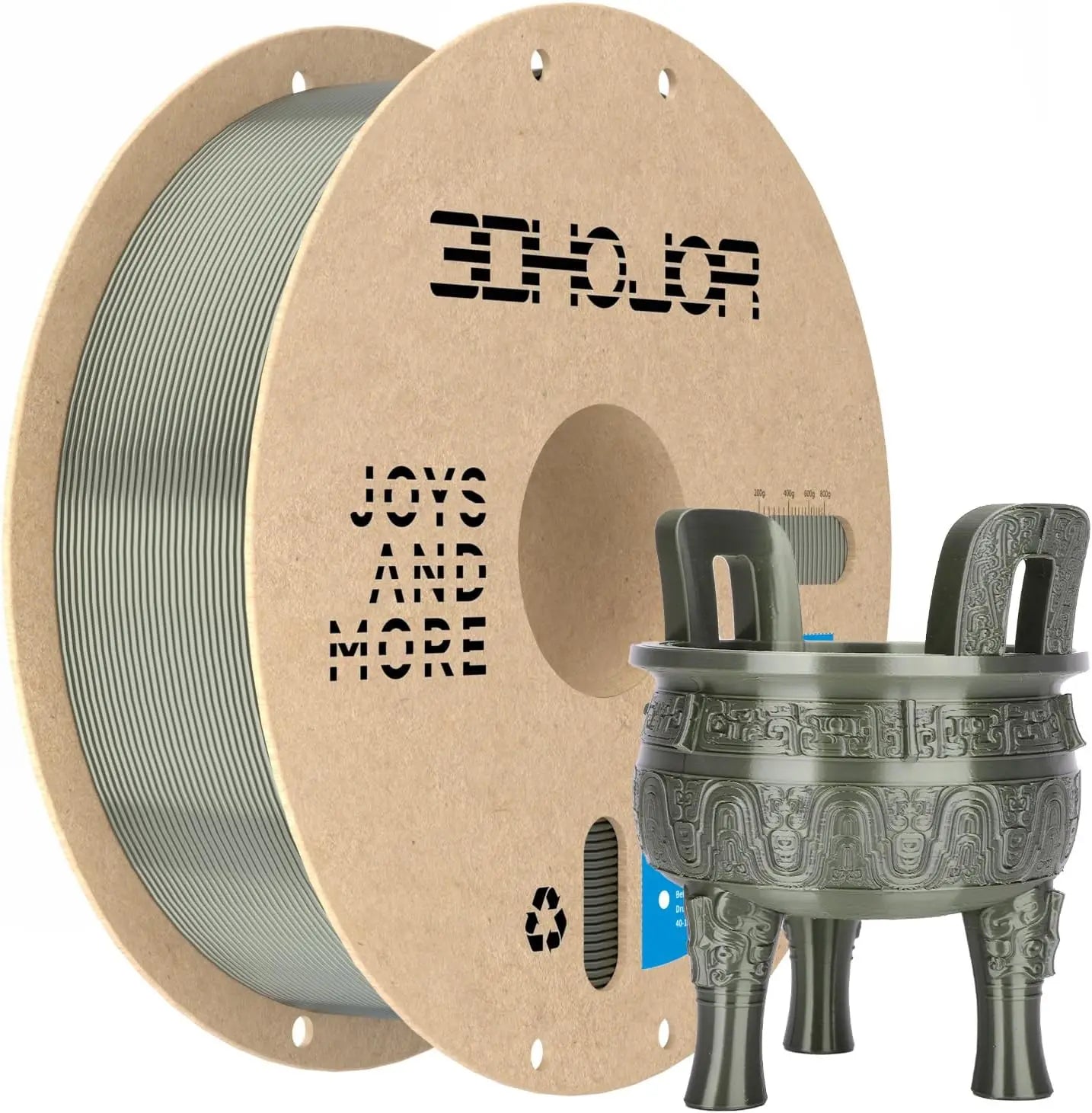 Silk PLA 3D Printer Filament 1.75mm, Shiny Metallic Finish, 1kg*4 Spools, High Accuracy +/-0.03mm