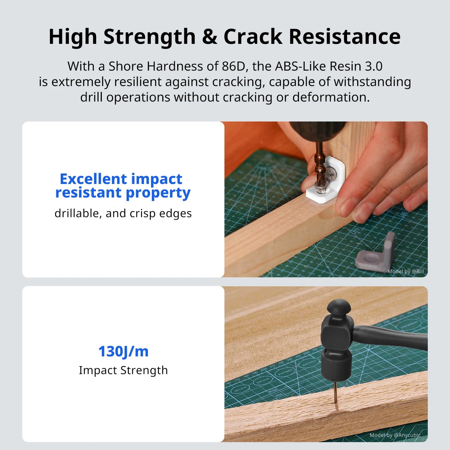 ANYCUBIC ABS-Like Resin 3.0 For LCD 3D Printer Highly Resilient Higher Accuracy with Lower Shrinkage Rate Minimal Odor Mono 4