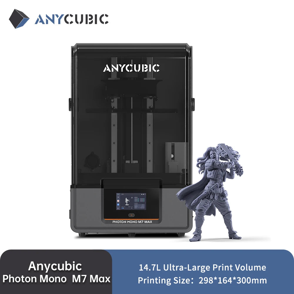 3D Printer-PRE ANYCUBIC Photon Mono M7 Max AE LCD 3D Printer 14.7L Ultra-Large Print Volume LCD Resin 3D Printer Print Size 298x168x300mm