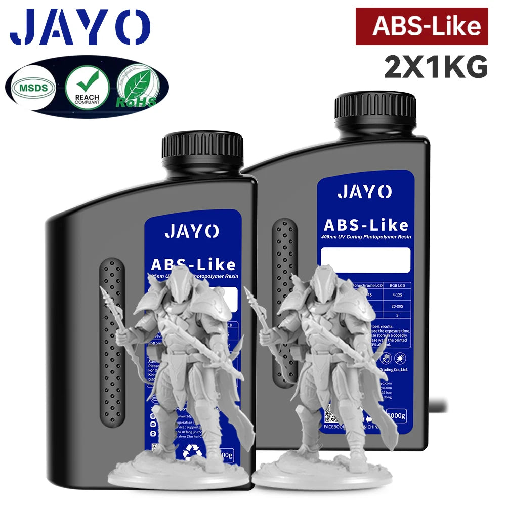 JAYO Standard /ABS-Like/ Water Wash 3D Printer UV Resin 405nm 2 Bottles For LCD 3D Printer Material For Printing Easy to Print