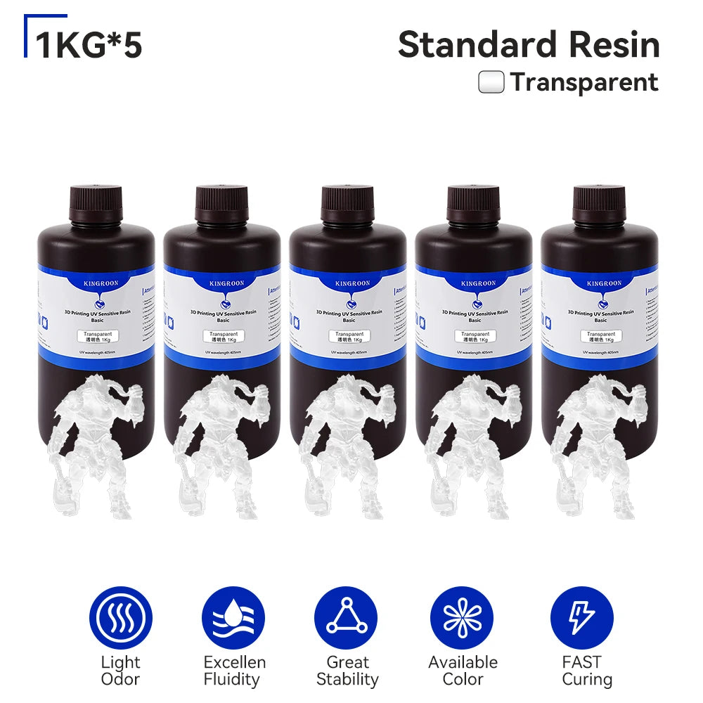 KEEPANG 5/10KG 405nm UV Standard Resin for 3D Printers Resin High Precision Water Washable LCD Printing Resin Material For Photo