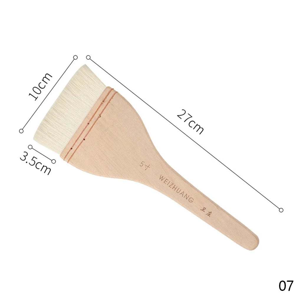 Wooden Handle Goat Hair Paint Brushes Smooth Sanding for Wall 10 Sizes Watercolor, Acrylic, Oil Painting Art Supplies