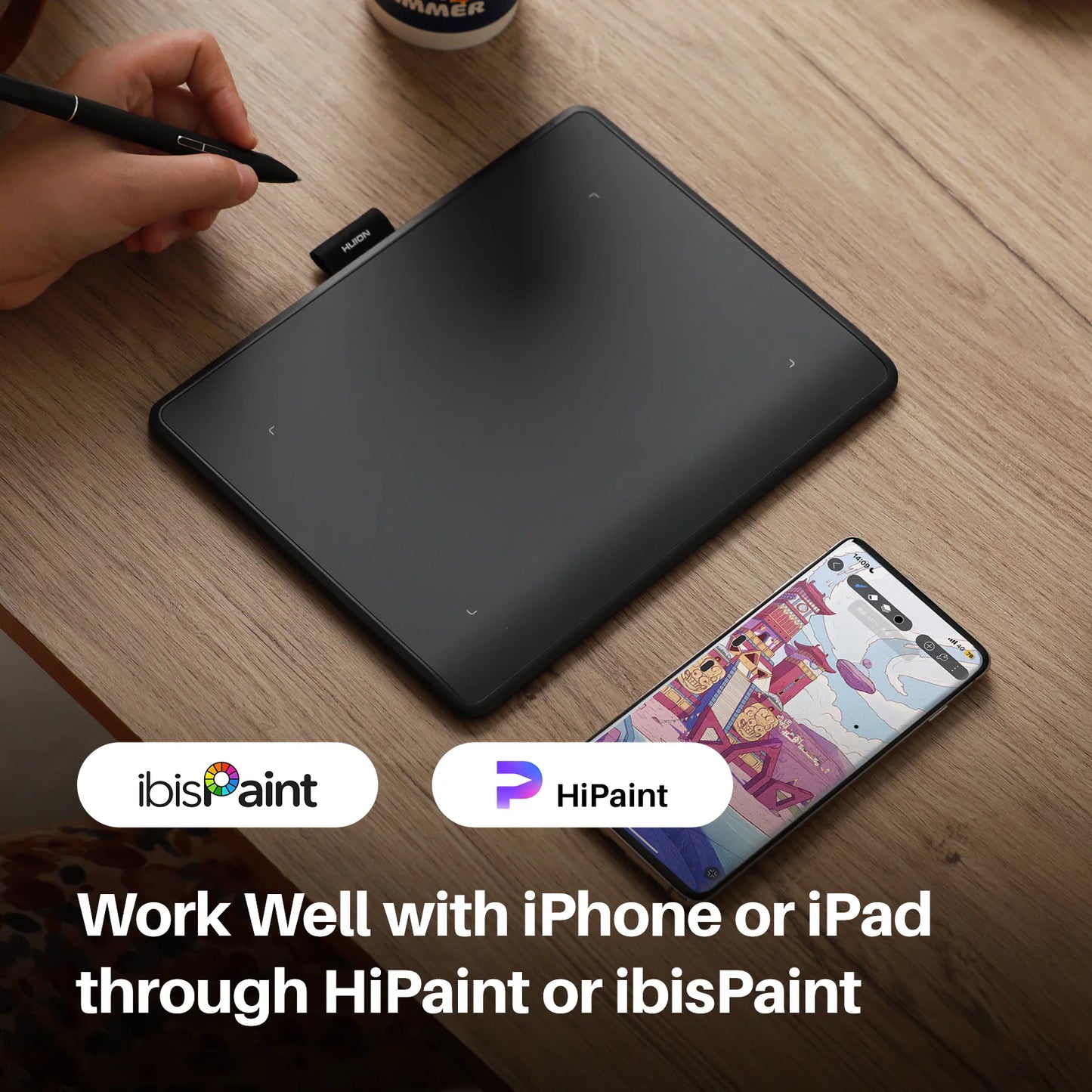 Huion Inspiroy Frego S/M Wireless Graphics Tablet Bluetooth Connection Long-Lasting Digital Drawing Tablet IOS Android suported