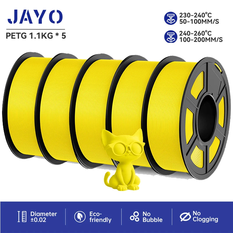 JAYO PETG 3D Printer Filament petg jayo filament  no bubbles no drawing smooth multiple colors 3d printer accessories 1.1kg/roll