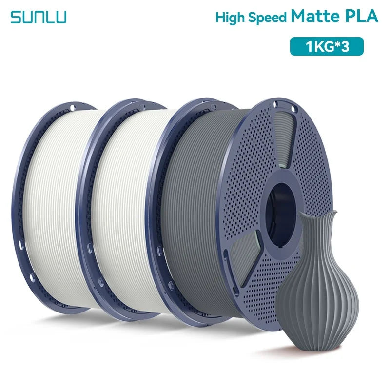 SUNLU 3KG High Speed PLA/Matte PLA/Matte PETG Filament 1.75mm 1kg Spool Neatly Wound Filament Fit Most FDM 3D Printers
