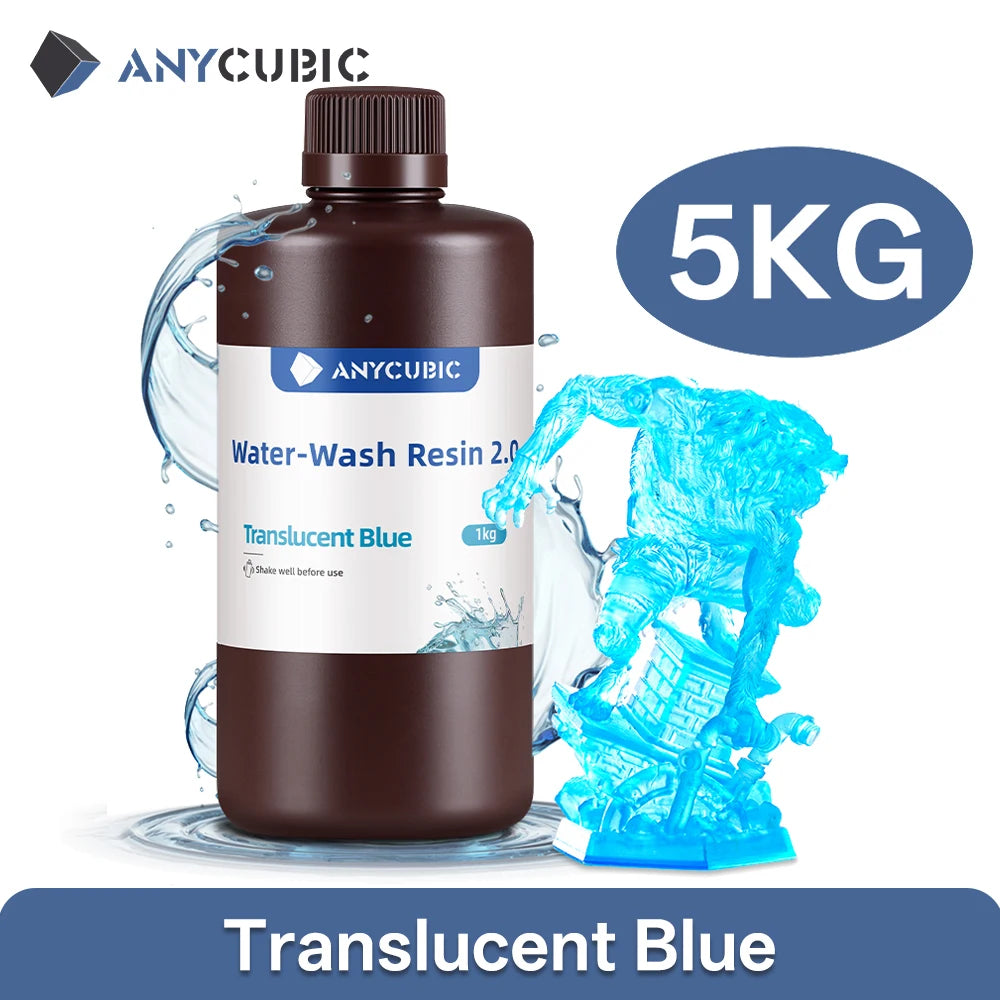 ANYCUBIC 5KG Water-Wash Resin For LCD 3D Printer High Precision Low Odor Low Viscosity 3D Printing Photopolyme