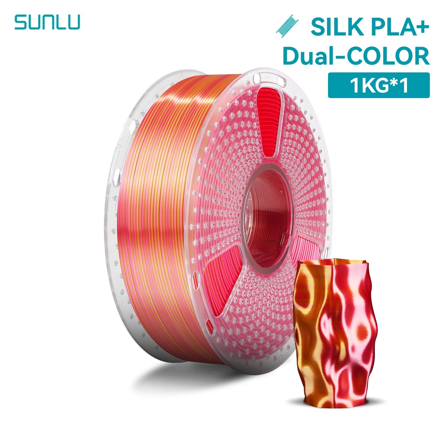 SUNLU 1KG SILK /Dual / Triple /Four Color 3D Printer Filament 1.75mm 1000g Spool (2.2lbs) Neatly Filament Fit Most FDM Printer